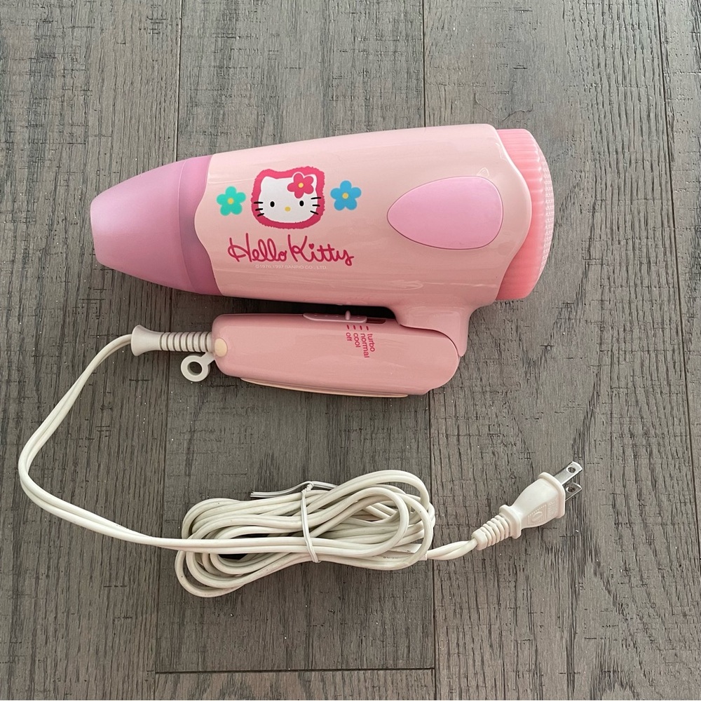 1997 Vintage Sanyo Sanrio Pink Hello Kitty Hair Dryer